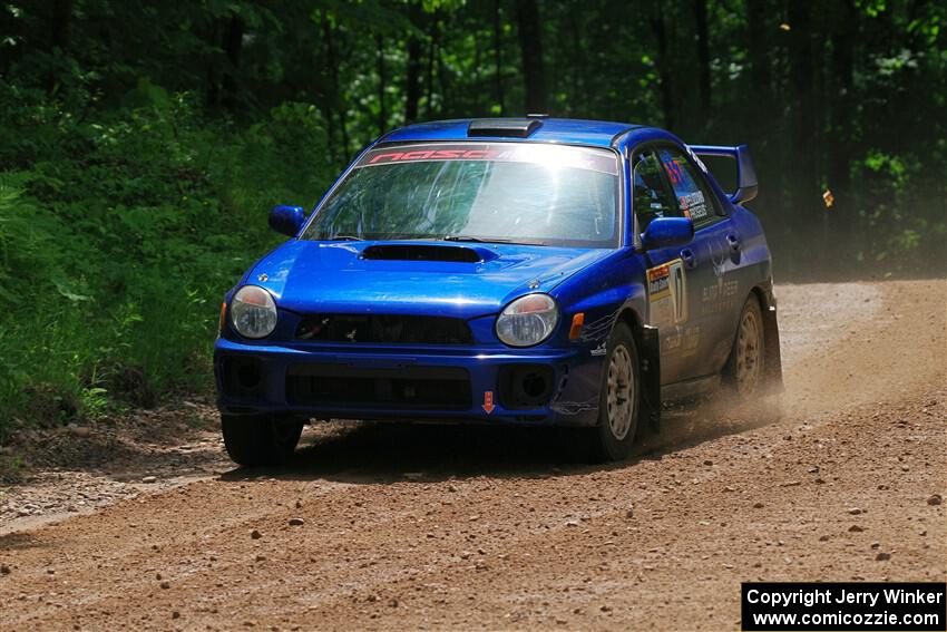 Jimmy Pelizzari / Bryce Proseus Subaru WRX on SS1, Camp 3 North.