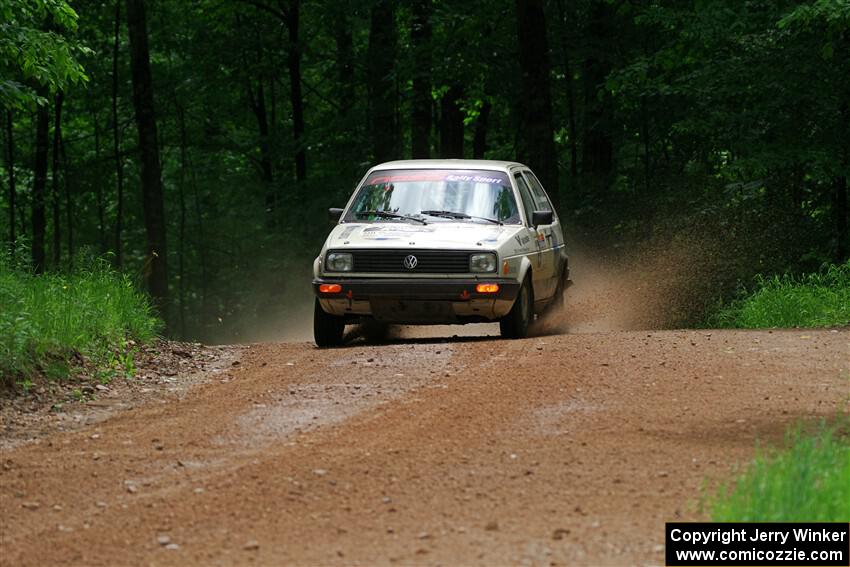 Adam VanDamme / Morgan Engle VW Golf on SS1, Camp 3 North.