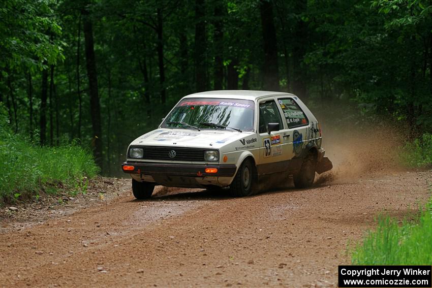 Adam VanDamme / Morgan Engle VW Golf on SS1, Camp 3 North.