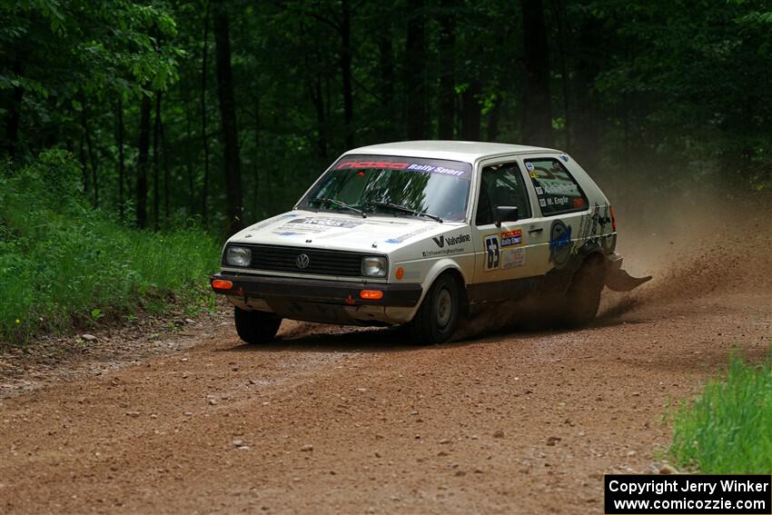 Adam VanDamme / Morgan Engle VW Golf on SS1, Camp 3 North.