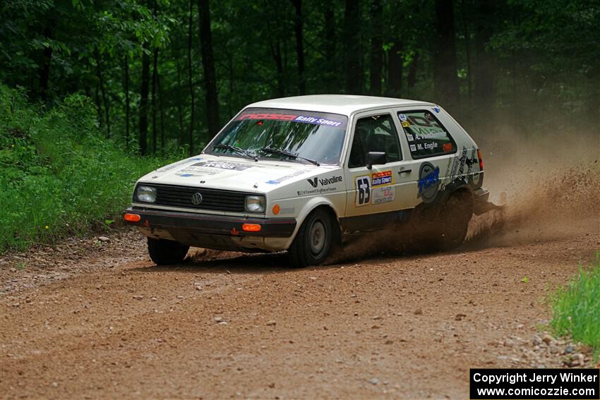 Adam VanDamme / Morgan Engle VW Golf on SS1, Camp 3 North.