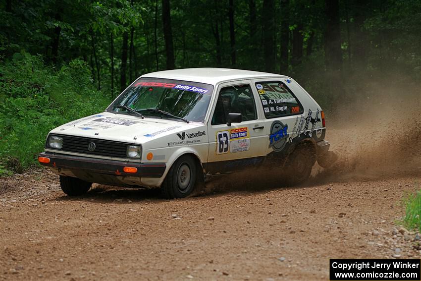 Adam VanDamme / Morgan Engle VW Golf on SS1, Camp 3 North.
