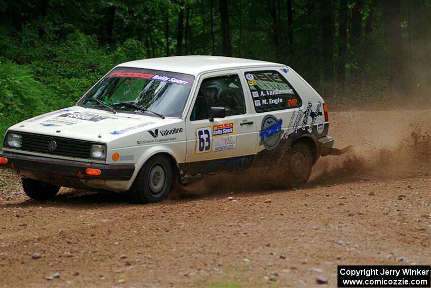 Adam VanDamme / Morgan Engle VW Golf on SS1, Camp 3 North.