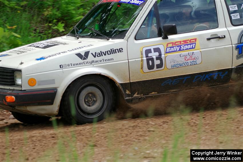 Adam VanDamme / Morgan Engle VW Golf on SS1, Camp 3 North.