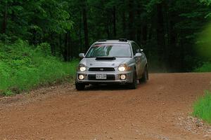 Noah Jacobson / Nathan Vance Subaru WRX on SS1, Camp 3 North.