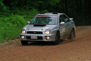 Noah Jacobson / Nathan Vance Subaru WRX on SS1, Camp 3 North.