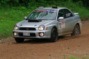 Noah Jacobson / Nathan Vance Subaru WRX on SS1, Camp 3 North.
