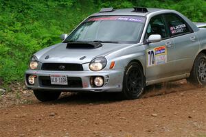 Noah Jacobson / Nathan Vance Subaru WRX on SS1, Camp 3 North.