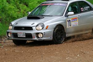 Noah Jacobson / Nathan Vance Subaru WRX on SS1, Camp 3 North.