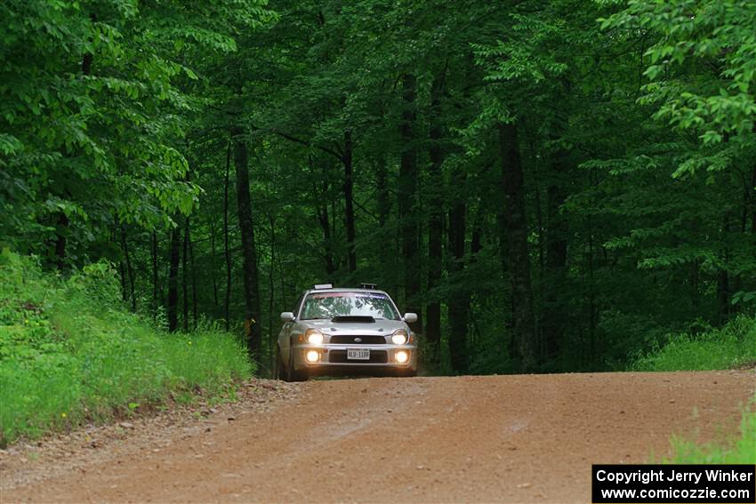 Noah Jacobson / Nathan Vance Subaru WRX on SS1, Camp 3 North.