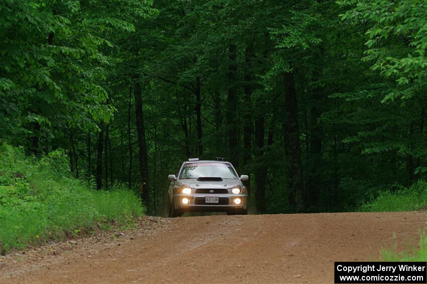 Noah Jacobson / Nathan Vance Subaru WRX on SS1, Camp 3 North.