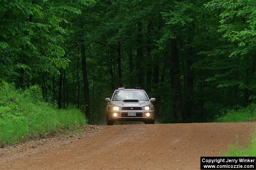 Noah Jacobson / Nathan Vance Subaru WRX on SS1, Camp 3 North.