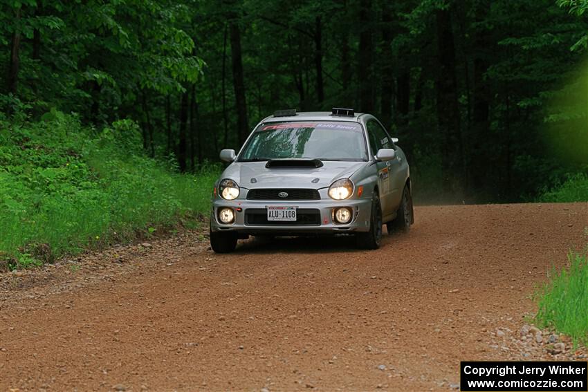 Noah Jacobson / Nathan Vance Subaru WRX on SS1, Camp 3 North.