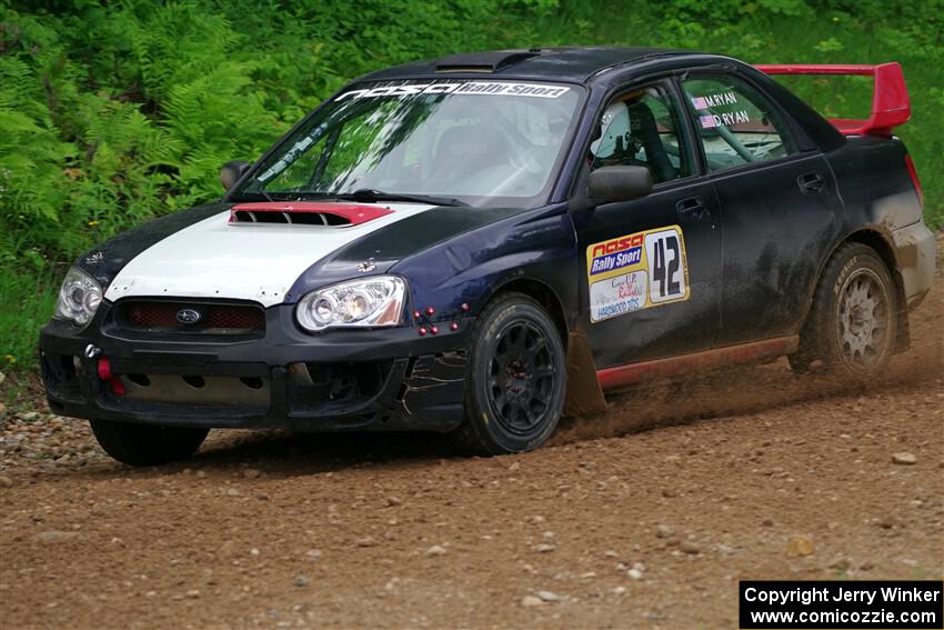 Mike Ryan's Subaru Impreza 2.5RS on SS1, Camp 3 North.