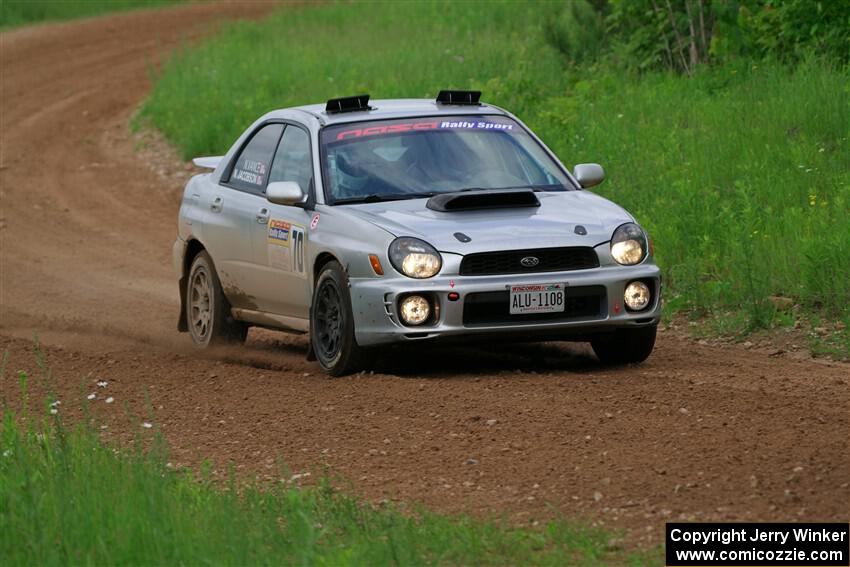 Noah Jacobson / Nathan Vance Subaru WRX on SS2, Skunk Creek.