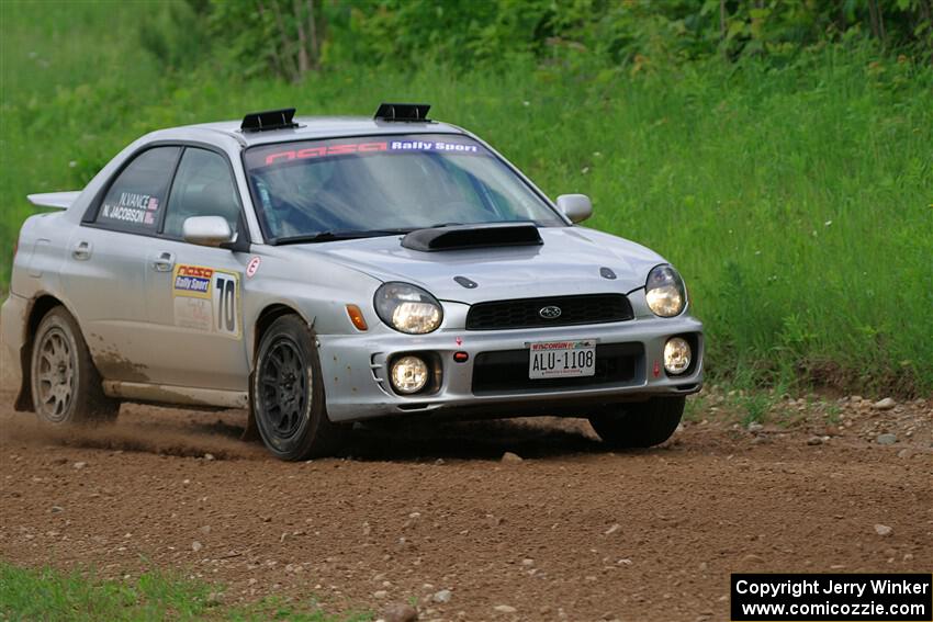 Noah Jacobson / Nathan Vance Subaru WRX on SS2, Skunk Creek.