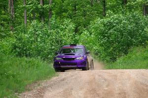 Silas Himes / Rubin Hatfield Subaru WRX STi on SS3, Woodtick Hollow.