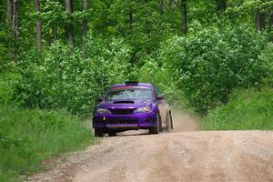 Silas Himes / Rubin Hatfield Subaru WRX STi on SS3, Woodtick Hollow.