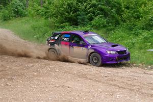Silas Himes / Rubin Hatfield Subaru WRX STi on SS3, Woodtick Hollow.