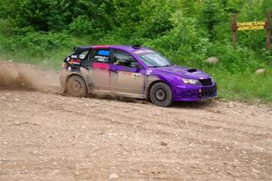 Silas Himes / Rubin Hatfield Subaru WRX STi on SS3, Woodtick Hollow.