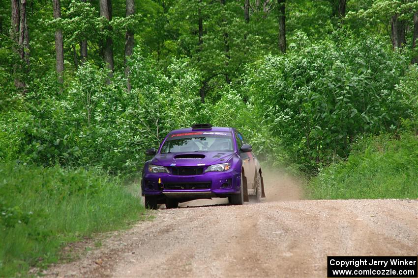Silas Himes / Rubin Hatfield Subaru WRX STi on SS3, Woodtick Hollow.