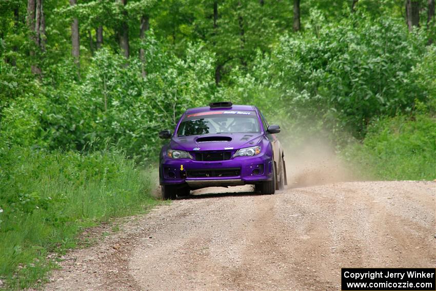 Silas Himes / Rubin Hatfield Subaru WRX STi on SS3, Woodtick Hollow.