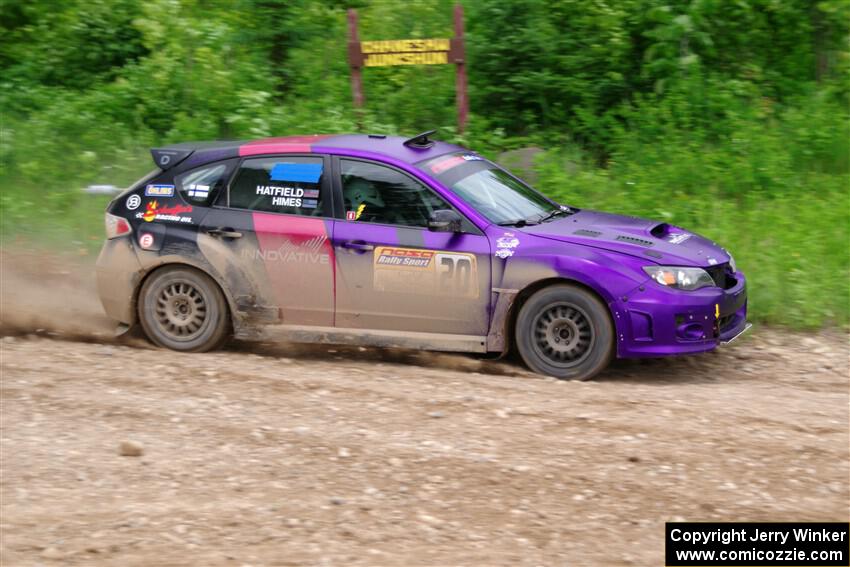Silas Himes / Rubin Hatfield Subaru WRX STi on SS3, Woodtick Hollow.