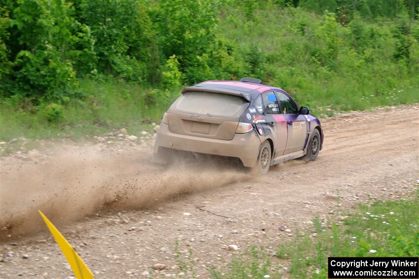 Silas Himes / Rubin Hatfield Subaru WRX STi on SS3, Woodtick Hollow.