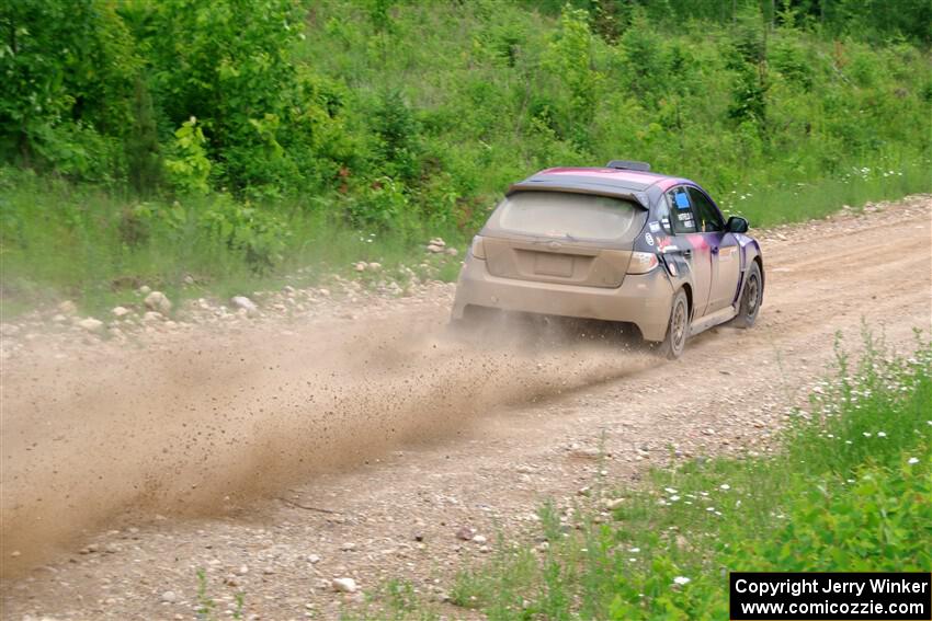 Silas Himes / Rubin Hatfield Subaru WRX STi on SS3, Woodtick Hollow.
