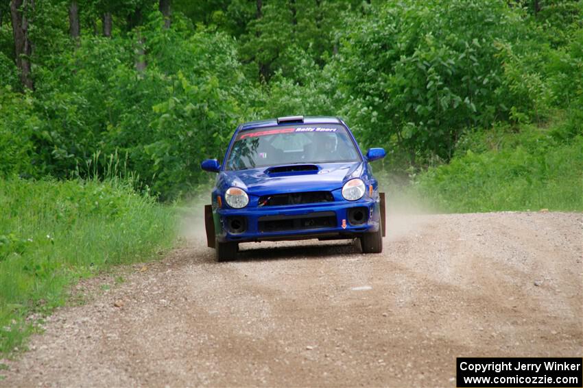 Jimmy Pelizzari / Bryce Proseus Subaru WRX on SS3, Woodtick Hollow.