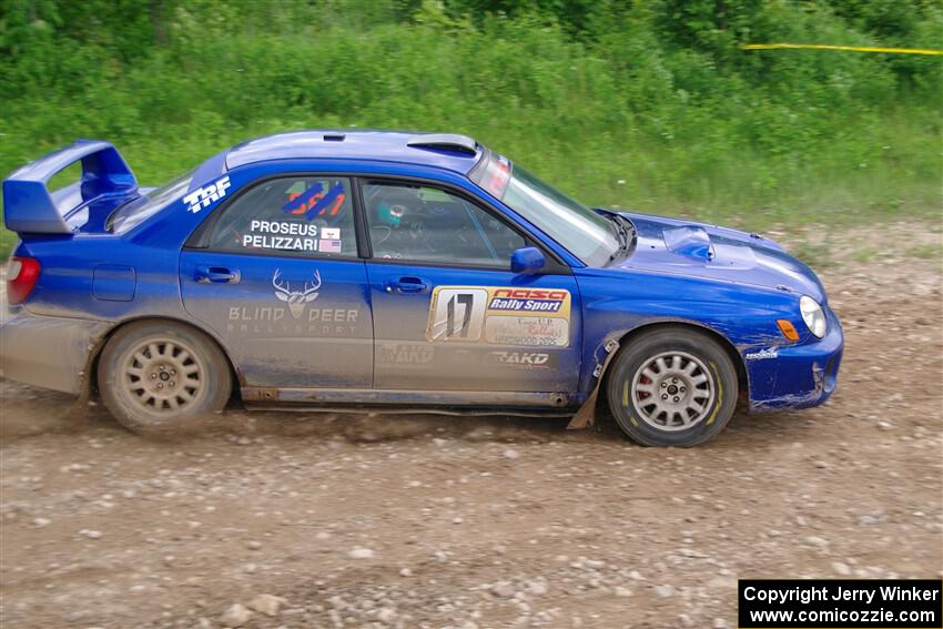 Jimmy Pelizzari / Bryce Proseus Subaru WRX on SS3, Woodtick Hollow.