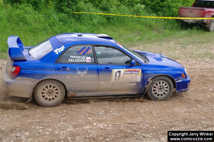 Jimmy Pelizzari / Bryce Proseus Subaru WRX on SS3, Woodtick Hollow.