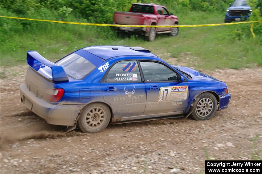 Jimmy Pelizzari / Bryce Proseus Subaru WRX on SS3, Woodtick Hollow.