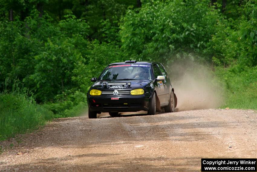 Chase Blakely / Mike Callaway VW GTI on SS3, Woodtick Hollow.