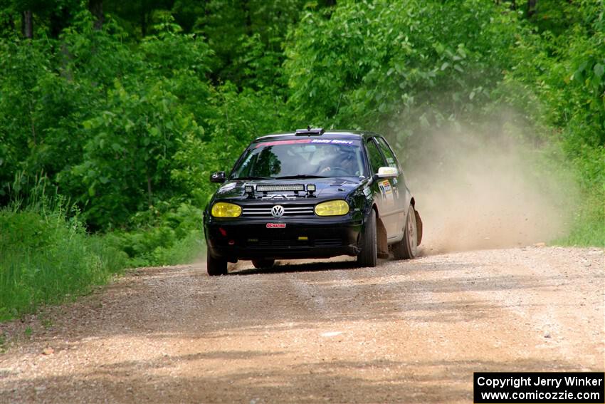 Chase Blakely / Mike Callaway VW GTI on SS3, Woodtick Hollow.