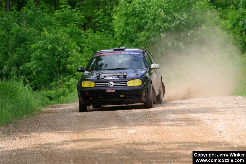 Chase Blakely / Mike Callaway VW GTI on SS3, Woodtick Hollow.