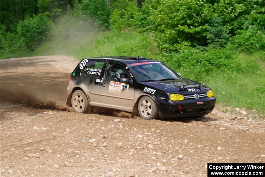 Chase Blakely / Mike Callaway VW GTI on SS3, Woodtick Hollow.
