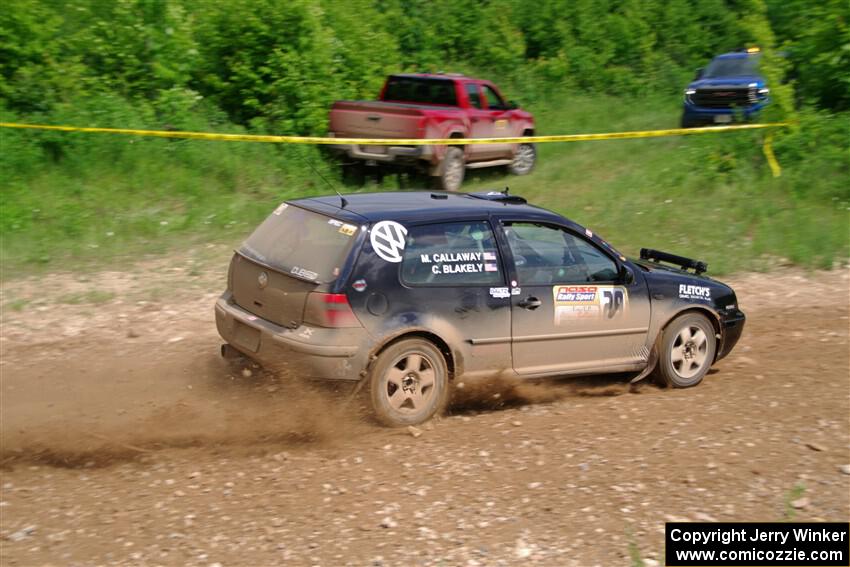 Chase Blakely / Mike Callaway VW GTI on SS3, Woodtick Hollow.