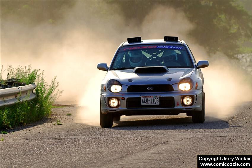 Noah Jacobson / Nathan Vance Subaru WRX on SS6, Camp 3 South.
