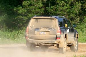 A Toyota 4Runner sweeps SS6, Camp 3 South.