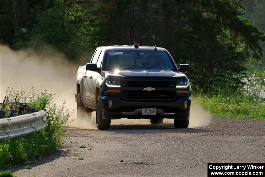 A Chevy Silverado sweeps SS6, Camp 3 South.