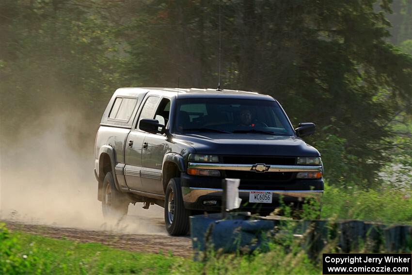 A Chevy Silverado sweeps SS6, Camp 3 South.