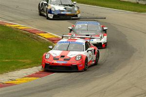 Parker Thompson's, Riley Dickinson's and Seb Priaulx's Porsche GT3 Cups