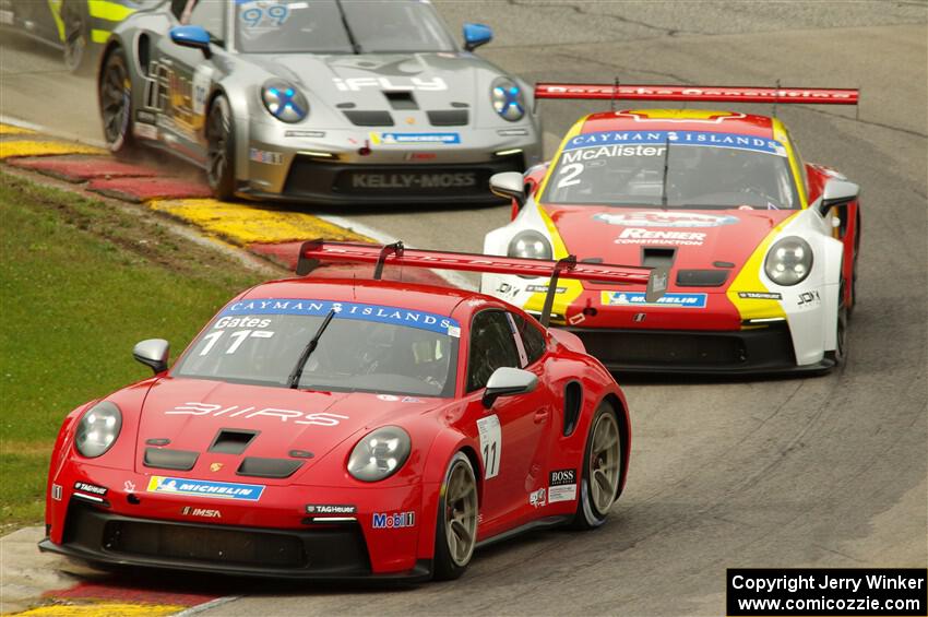 Ryan Gates', Sean McAlister's and Alan Metni's Porsche GT3 Cups