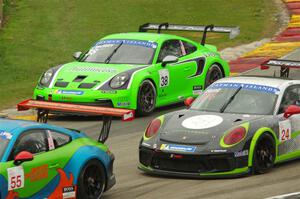 Matt Halcome's, Kurt Hunt's and Dylan Murry's Porsche GT3 Cups
