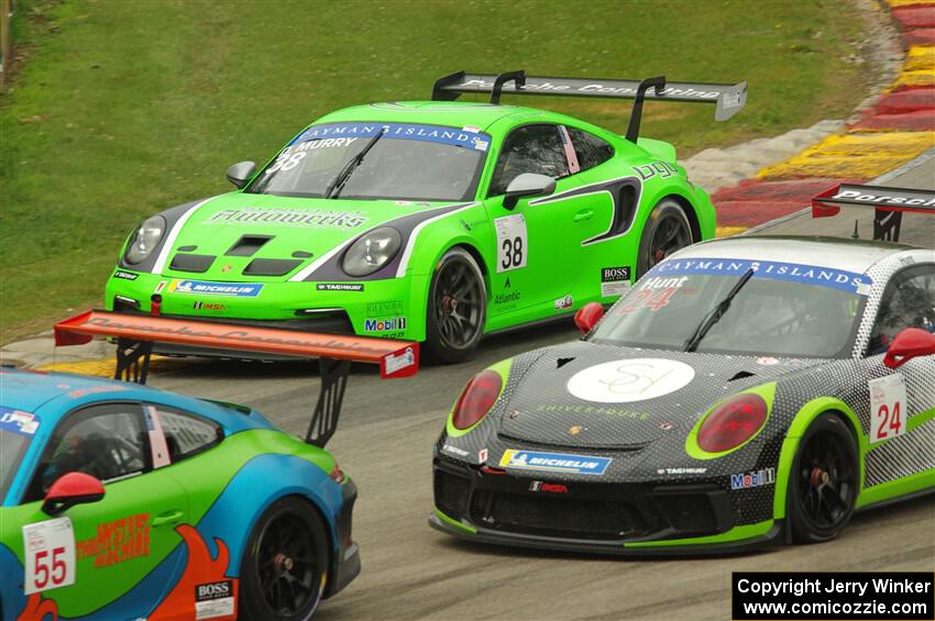 Matt Halcome's, Kurt Hunt's and Dylan Murry's Porsche GT3 Cups