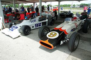 L to R) 1972 Eagle/Offenhauser and 1966 Lola T90/Ford