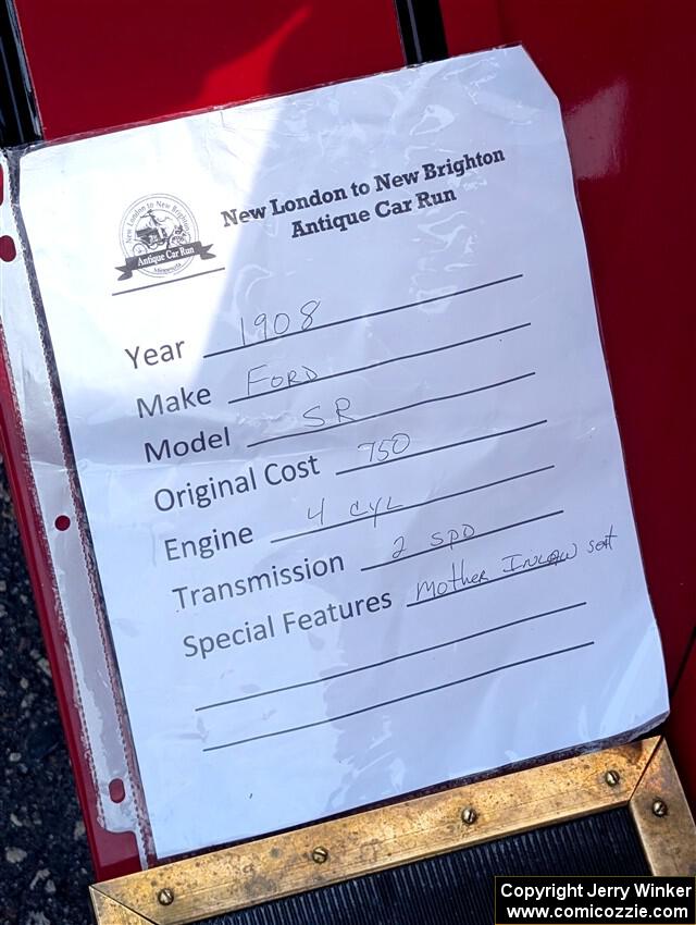 Special feature on Joyce Pellow's 1908 Ford