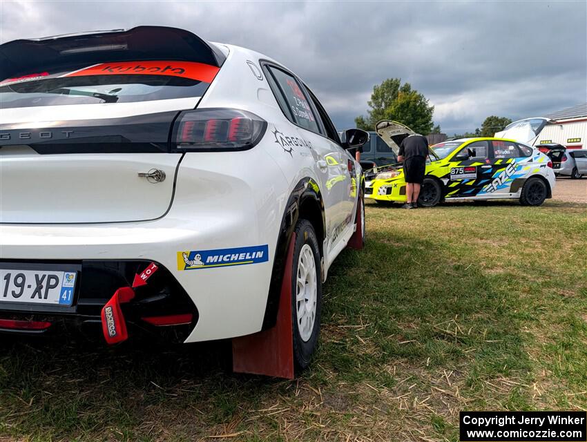 Sean Donnelly / Zach Pfeil Peugeot 208 Rally4 and Vincent Trudel / Glen Ray Subaru WRX STi before the event.