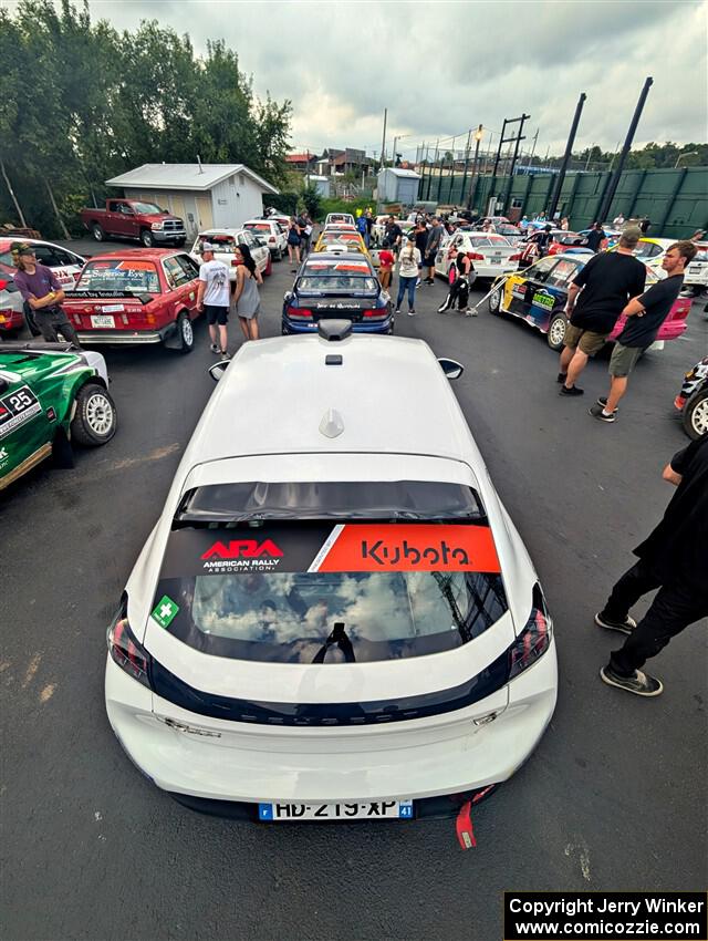 Sean Donnelly / Zach Pfeil Peugeot 208 Rally4 at parc expose at Soo Pass Ranch.